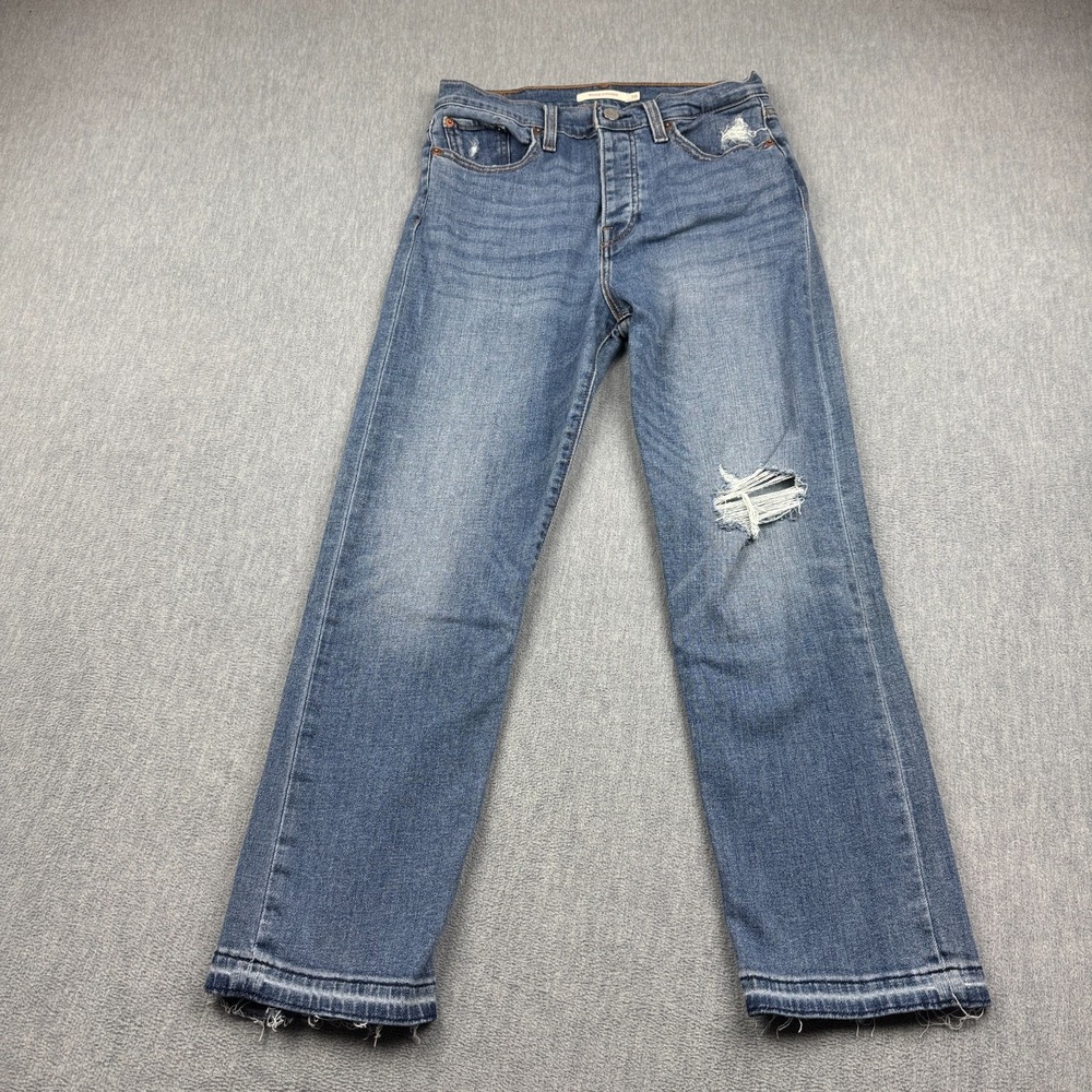 Levis Jeans Womens 28x26 Wedgie Straight High Rise Medium‎ Wash Blue Denim Pants